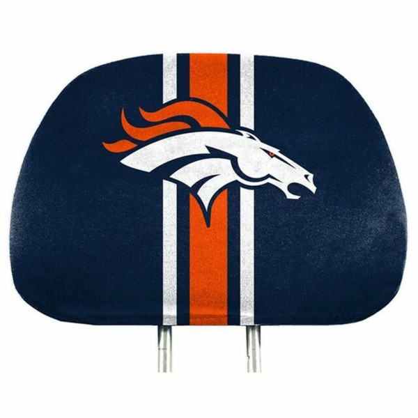 Denver Broncos Printed Full Color 2pack Head Rest Covers Elastic Auto