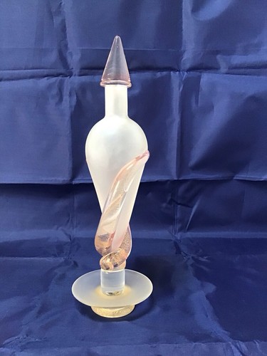 Effe Due Vetri D’Arte Murano matt weiß Karaffe rosa Glas gold Aventurin - Bild 4 von 13