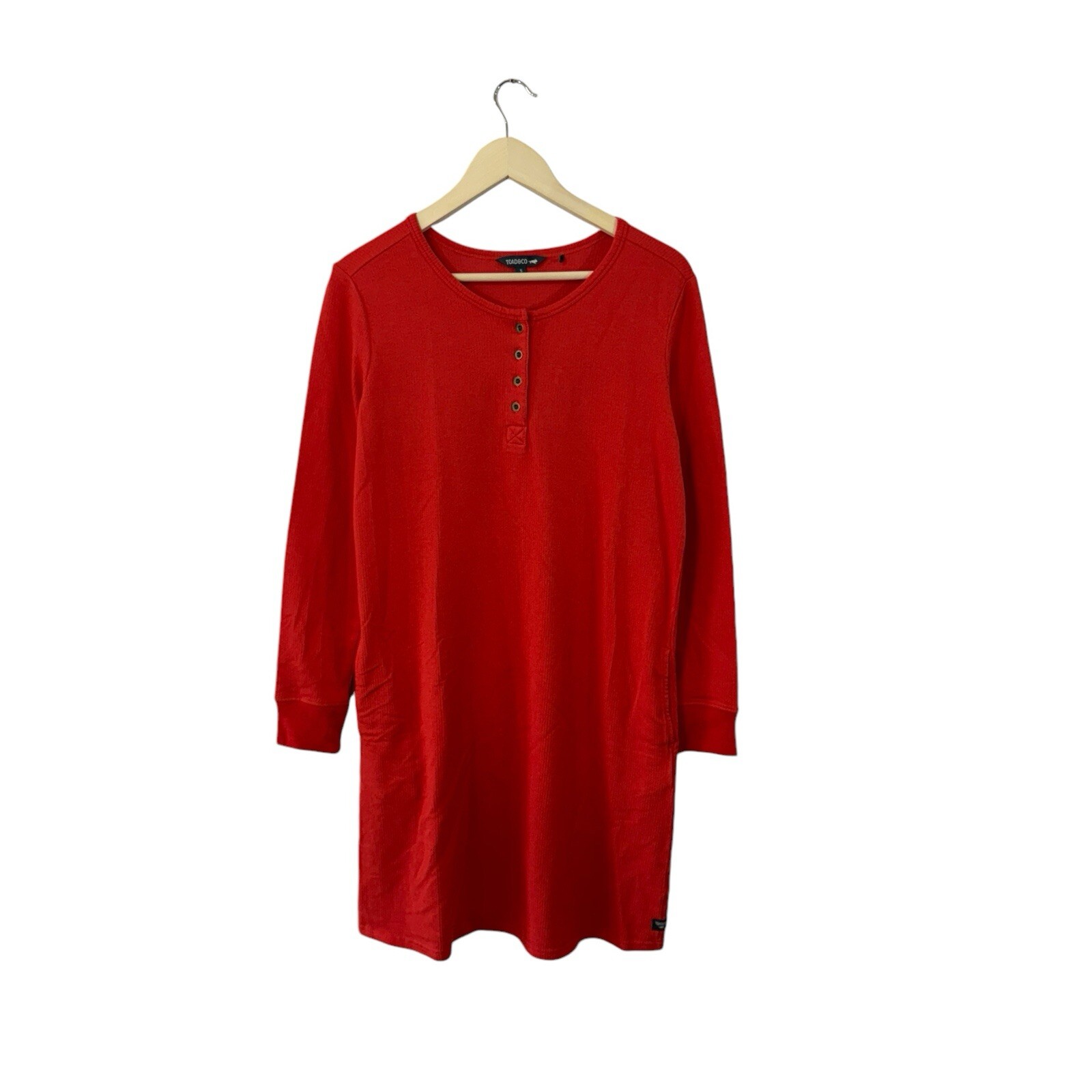 Toad & Co Small Ponderosa Long Sleeve Dress Organic Cotton Winterberry Womens