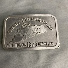 Cumbres  Toltec Scenic Railroad Train Historic Chama Vintage Belt Buckle