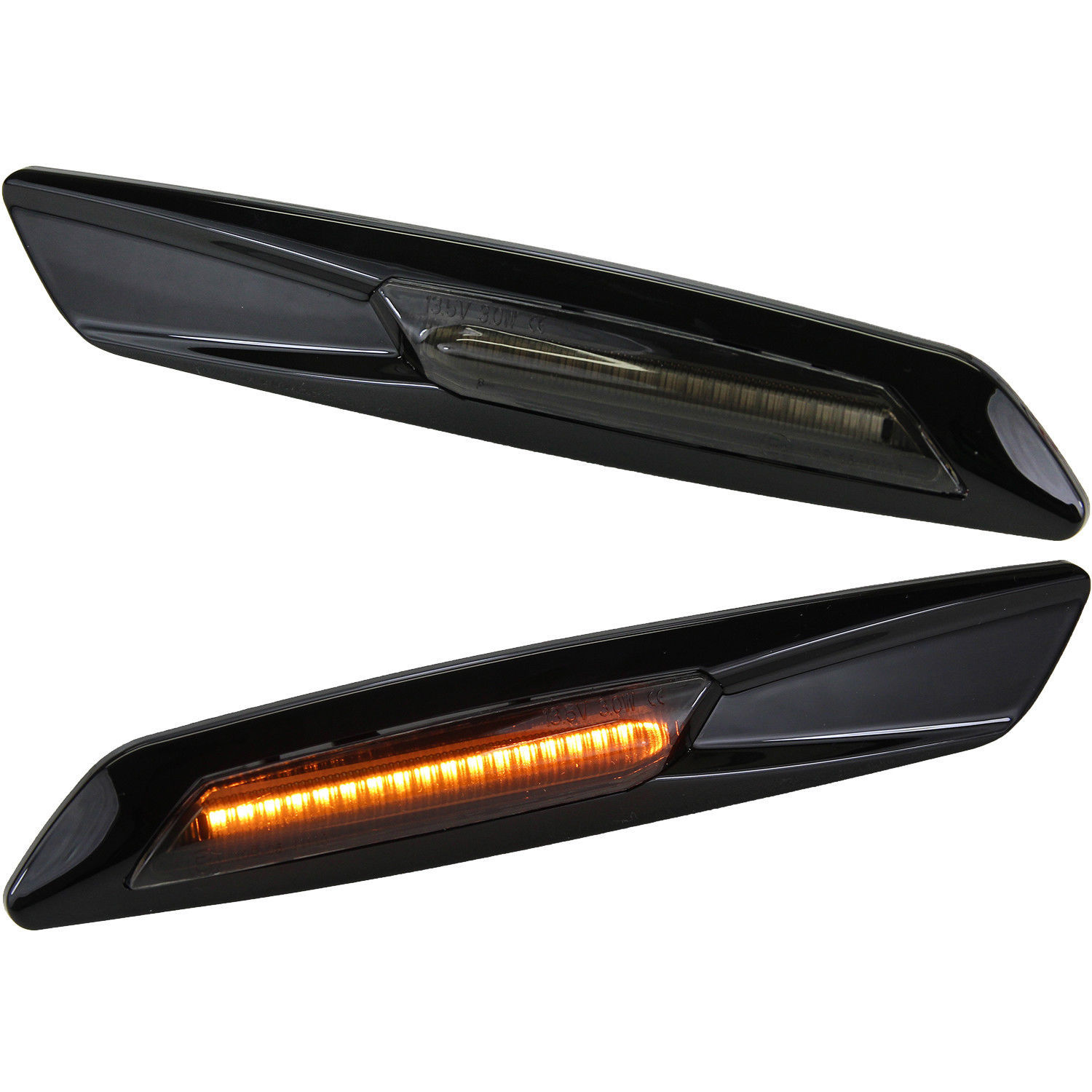 Répéteurs de clignotants latéraux LED au design fumé noir pour BMW E92