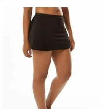 Open Pkge Women's Ruby Ribbon Black Swim Skirt #1488 Size 10 Elastic Waist