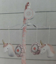 Nanette Lepore Baby Unicorn Musical Baby Crib Mobile Soother Toy Pink White O-5m
