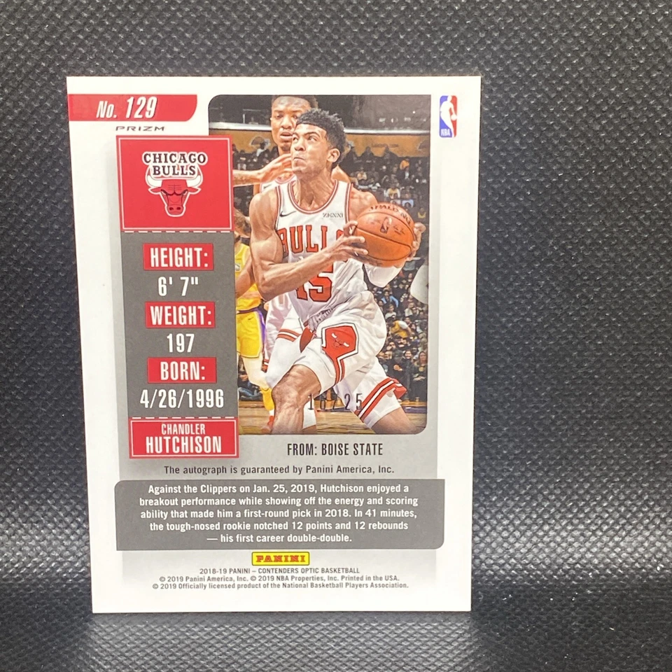 CHANDLER HUTCHISON 2018-19 Panini Optic Rookie Ticket #129 Auto /25 Orange - Image 2 of 2