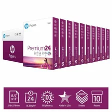 HP Printer Paper, Premium Copy Paper, 8.5x11, 100 Bright, Poly-Wrapped