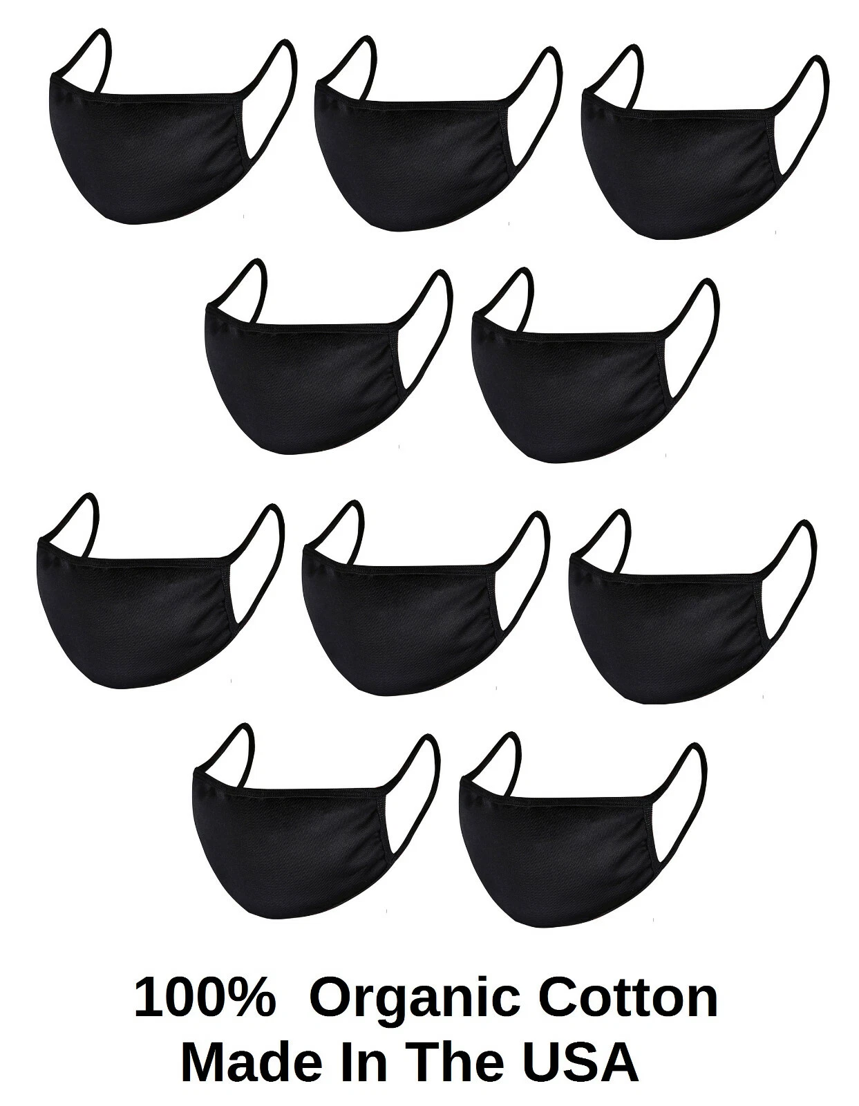 20X Black Unisex Face Mask Reusable Washable Cover Masks Cotton Men Women Bulk