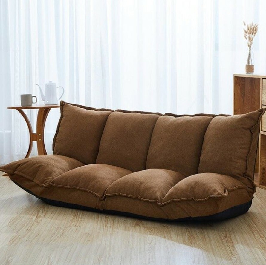 Linen Fabric Upholstery Adjustable Floor Sofa Bed Lounge eBay