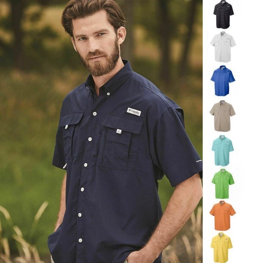 Columbia men's short top sleeve fishing shirts