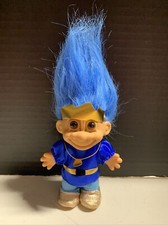 PRINCE CHARMING - 5" Russ Troll Doll - Blue Hair Brown Eyes w/FLAWED SHOES