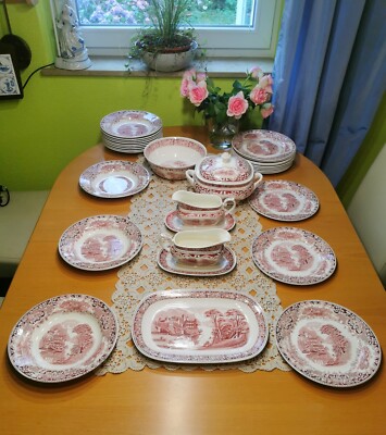 Servise Royal Sphinx Maastricht , Serie Old England , Motiv Cambridge 29 Teilen.