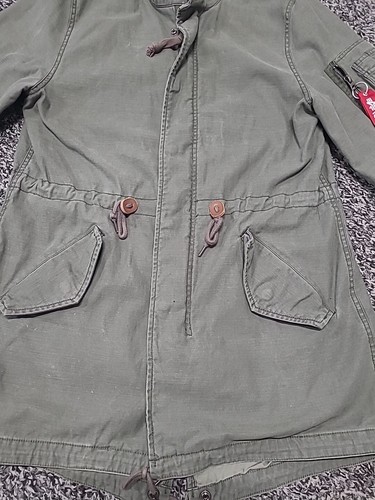 Alpha Industries Military Jacket Men's Medium Fishtail Parka Olive Green - Picture 4 of 9