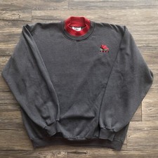 Vtg Gopher Sport Cardinal Embroidered Sweatshirt Crewneck Stripe USA Made Men L