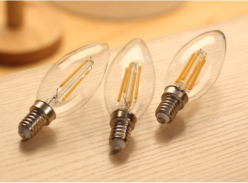 4PCS E27 6W 220V Screwed LED Candle Bulb Filament Bulb Bulb Candle Warm White - Picture 4 of 4