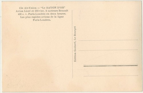 Alte Foto-AK-Le Rayon d'Or-Paris-London-Ed.Godneff,Le Bourget - Bild 2 von 2