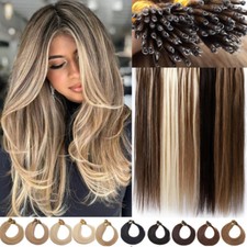 200PCS Caramel Thick 100 Remy Human Hair Extensions Nano Ring Loop Rings Beads