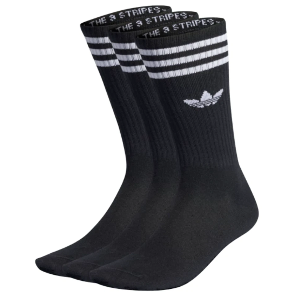 Adidas Unisex 3 Stripes Mens Women 3 Pairs Crew Socks Sports Gym Trainers - Image 2 of 4