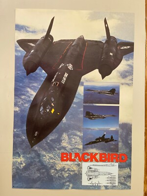 STEALTH AIRCRAFT BLACKBIRD, LOCKHEED SR-71, AUTHENTIC 1998 POSTER