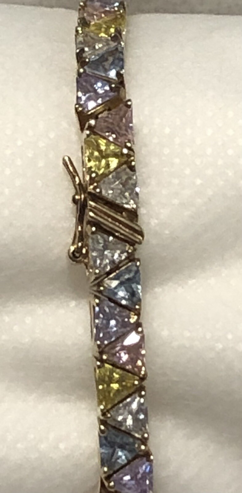 Silver Bracelet Multi- Colored Cubic Zirconia Sto… - image 7