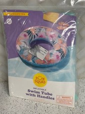 Sun Squad Inflatable Swim Tube With Handles Floral