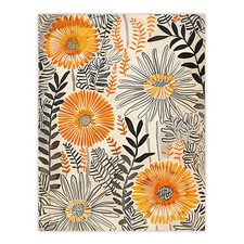 Orange Marigold Flowers Abstract Floral Design Wall Art Poster Print