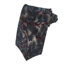 Karl Lagerfeld Paisley Vintage 70s Neck Tie Blue 100% Silk USA Made 3.75 X 58