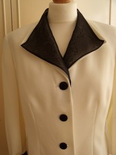 Petite Le Suit Size 12 Jacket Black & Pale Cream Evening Smart Perfect
