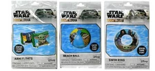 Star Wars The Mandalorian Baby Yoda 3 pc Swim Set- Arm Floats, Beach Ball & Swim