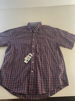 NWT Tommy Hilfiger Red Plaid Ctn CAMP SHIRT XL Extrta Large 