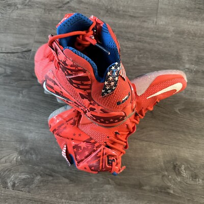 RARE Nike LeBron 12 XII USA Independence Day Red Mens Shoes 684593-616 Size 8 s-l400.jpg main image 4