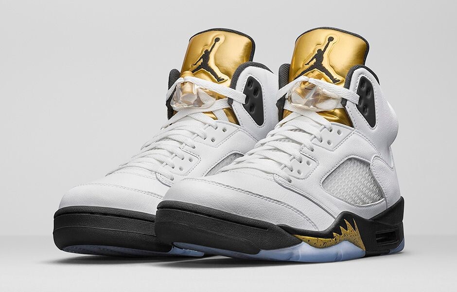 Nike Air Jordan Retro 5 Olympic Gold Coin Size 12 Sneakers Nike Air Jordan Retro 5 Olympic Gold Coin Size 12 Sneakers