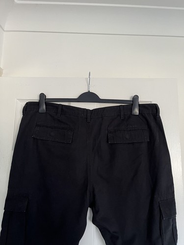 PANTALONE CARGO UOMO MARKS & SPENCER NERO AUTENTICO vita 42” gamba 29” nuovo con etichette - Foto 8 di 10