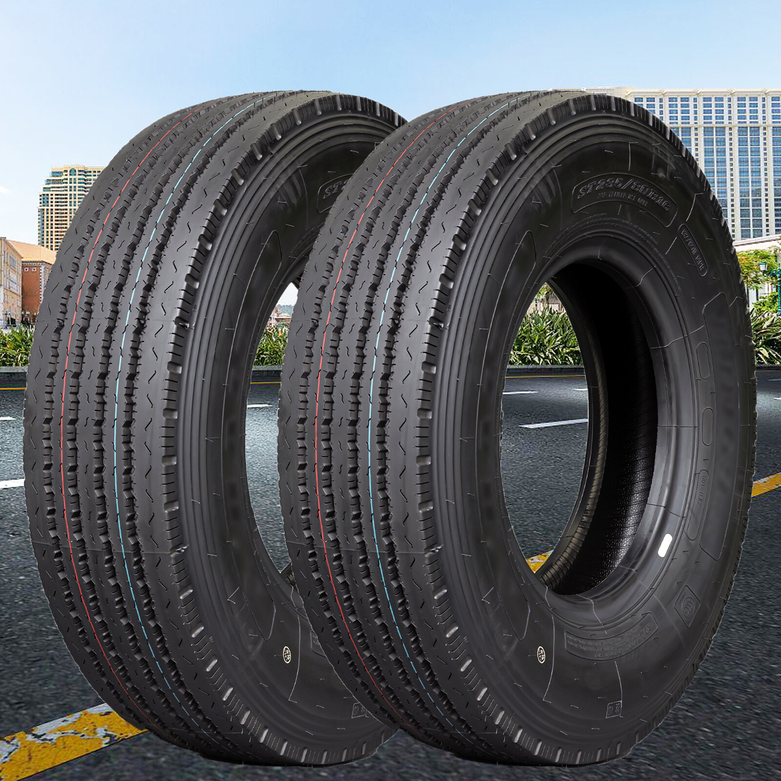 4x All Steel Tire ST235/80R16 Trailer Tires ST Radial 14 Ply Load G 129