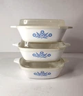 Vintage Corning Ware Blue Cornflower Pattern Casserole Dish Set of 3 With Lids