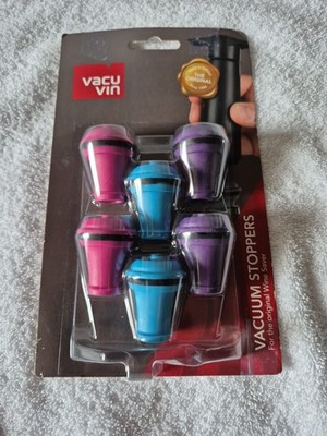 Vacu Vin Wine Saver Vacuum Stoppers   Set of 6   Multicolor   Airtight Seal t...