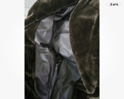 Excelled Collection Women's Trench Brown Faux Fur Coat Size M