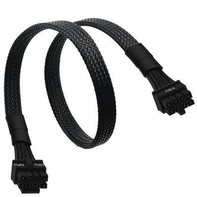33 Inch CPU 8 Pin to 4+4 Detachable Male EPS Motherboard Sleeved Cable EVGA