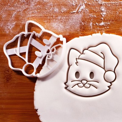 Katze mit Nikolausmütze Ausstecher - Weihnachten Kätzchen Leckerli festlich Katzenkätzchen