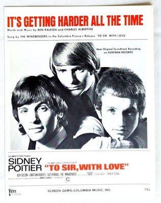The Mindbenders - It's Getting Harder All The Time- 1967 USA Sheet Music