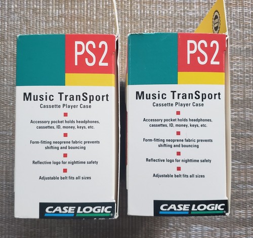 Set Of 2 Case Logic Music TranSport PS2 Cassette Player Case New Old Stock 1980 - Picture 3 of 3