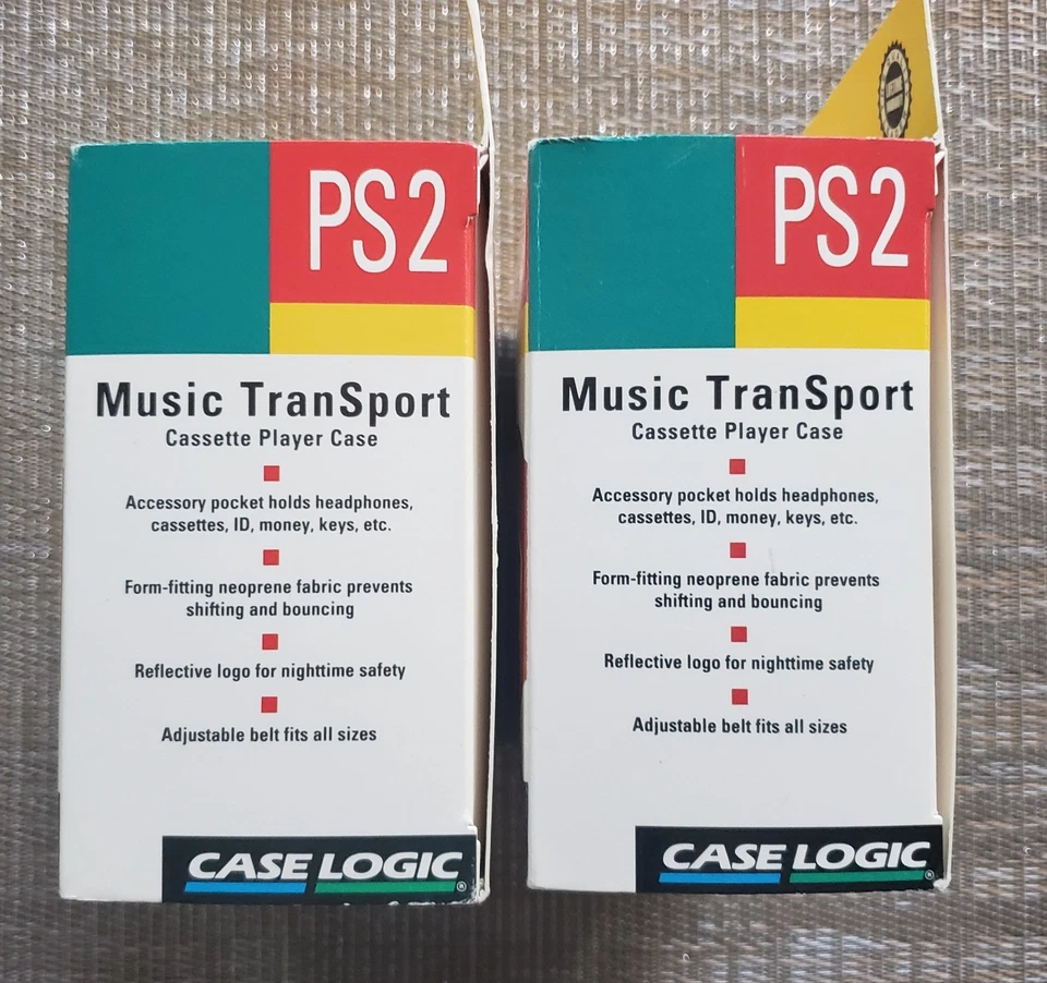 Set Of 2 Case Logic Music TranSport PS2 Cassette Player Case New Old Stock 1980 - Image 3 of 3