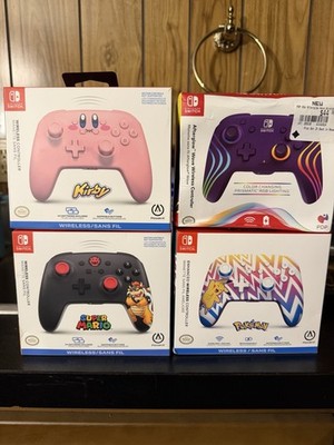 PowerA/PDP Nintendo Switch Wireless Motion Controllers Lot 4 Kirby Mario Pokemon