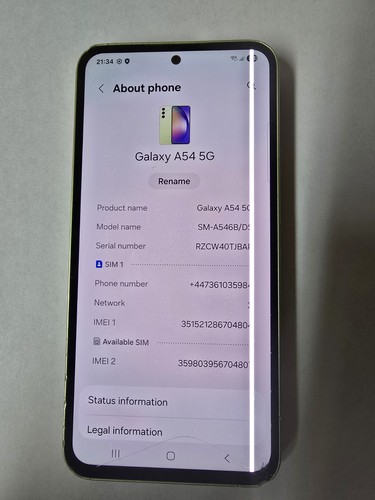 Samsung Galaxy A54 5G Smartphone , 8GB RAM, 256GB Unlocked display cracked - Picture 8 of 8
