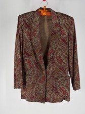 VTG 90s Paisley Floral Blazer Jacket Boho Cottagecore USA Women Granny Retro S