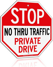 Private Drive Sign - 12X12 Inch Reflective Aluminum Sign, Weather/Fade