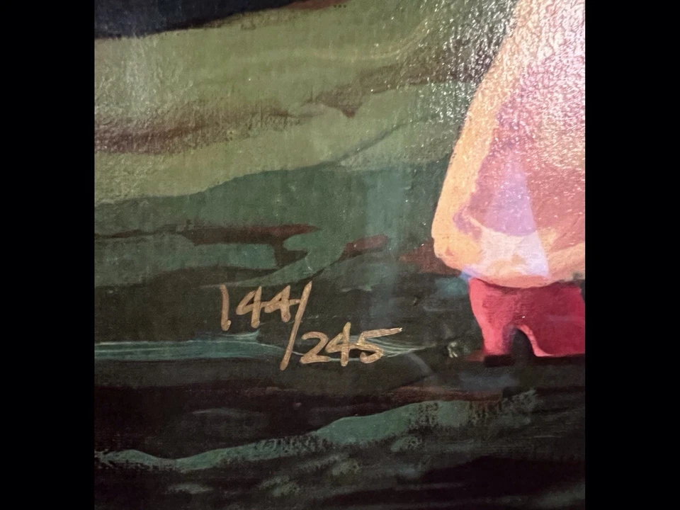 Pintura Giclee Otto Aguiar Firmada en Oro Numerada 144/245 Mañana En Axixa Foto 4 de 4