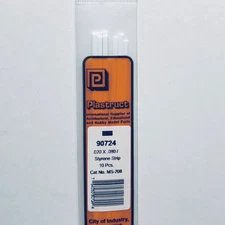 Plastruct 90724 Styrene Rectangle Strip 0.020"x 0.080"x 10" (10)