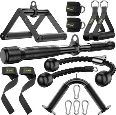 Cable Attachments Set LAT Pulldown V Bar Tricep Rope