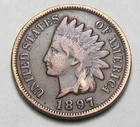 1897 INDIAN HEAD CENT,MOST OF LIBERTY, VERY NICE COIN!!!!(A3)