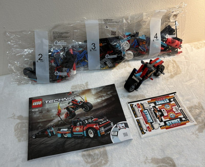 Lego Technic 42106 Stunt Show Truck and Bike (w  sealed bags, missing 4 tires)