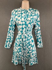 French Connection Stretch Tea Dress Blue White Abstract Print Smart Casual 8